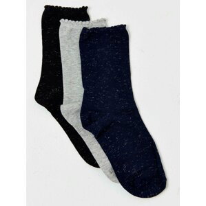 Sada tří párů ponožek v černé,  šedé a modré barvě CAMAIEU
