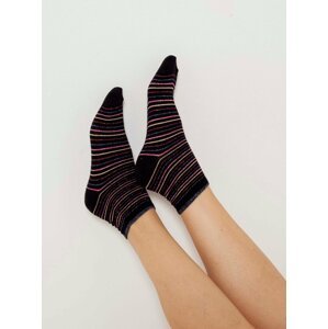 Černé pruhované ponožky CAMAIEU