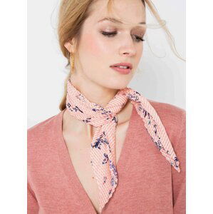 Světle růžový květovaný plisovaný šátek CAMAIEU