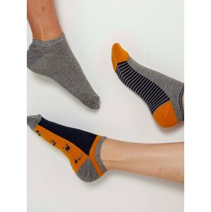 Sada tří párů šedých vzorovaných ponožek CAMAIEU