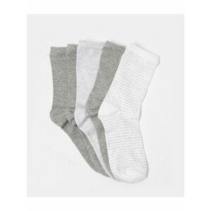 Sada pěti ponožek v šedé a bílé barvě CAMAIEU