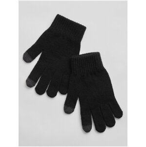 Doplňky - Dětské pletené prstové rukavice Černá