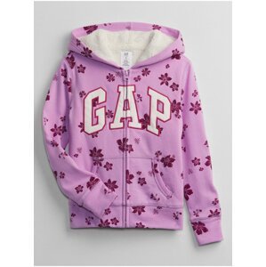 Růžová holčičí mikina květy GAP Logo