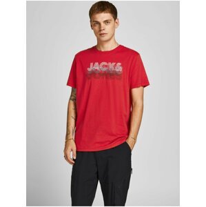 Červené pánské vzorované tričko Jack & Jones Power