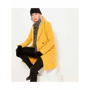 Žlutý zimní kabát CAMAIEU