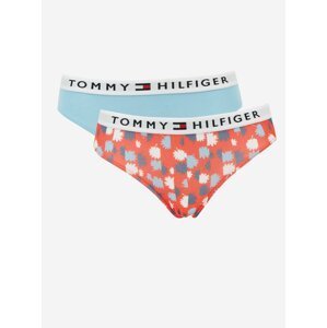Sada dvou holčičích kalhotek v červené a modré barvě Tommy Hilfiger Underwear