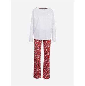 Bílo-červené vzorované pyžamo Tommy Hilfiger