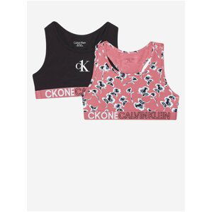 Sada dvou holčičích podprsenek v černé a růžové barvě Calvin Klein