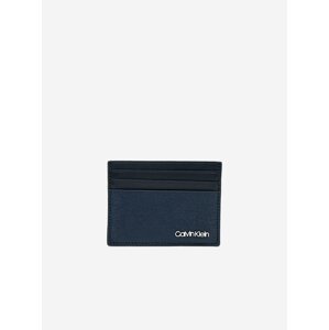 Tmavě modré pánské kožené pouzdro na karty Calvin Klein
