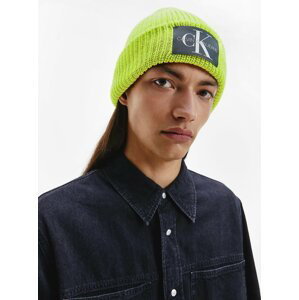 Neonově zelená pánská vlněná čepice Calvin Klein