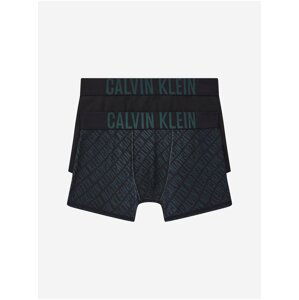 Sada dvou klučičích boxerek v černé a tmavě zelené barvě Calvin Klein Underwear