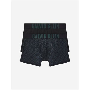 Sada dvou klučičích boxerek v černé a tmavě zelené barvě Calvin Klein