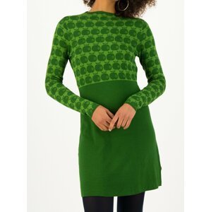 Zelené dámské vzorované úpletové šaty Blutsgeschwister Knit green apple