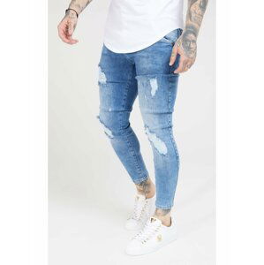 Modré pánské skinny fit džíny DENIMS SKINNY DISTRESED