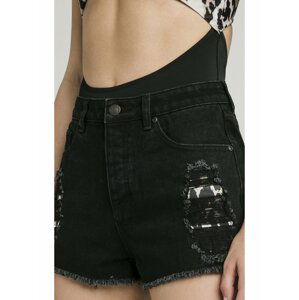 Černé dámské potrhané džínové kraťasy SHORTS DENIM DISTRESSED