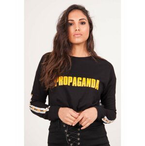 Černá dámská crop top mikina  Sweatshirt Propaganda June Sixth