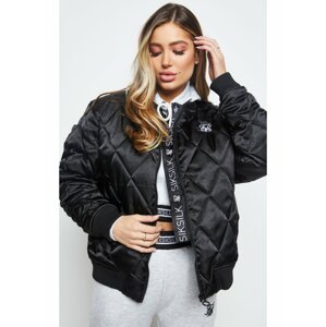 Černá dámská prošívaná bunda JACKET BOMBER SATIN