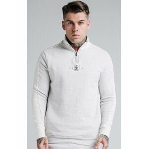 Světle šedá pánská mikina  ZIP QUARTER PANELLED UNITE