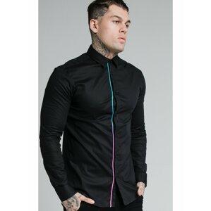 Černá pánská košile SHIRT PIPING FADE L/S