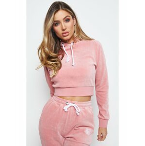 Růžová dámská crop top mikina s kapucí  HOOD CROPPED ALLURE