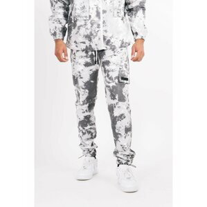 Bílo-šedé batikované pánské kalhoty PANTS CARGO MOUNTAIN