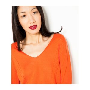 Oranžový vlněný basic svetr CAMAIEU