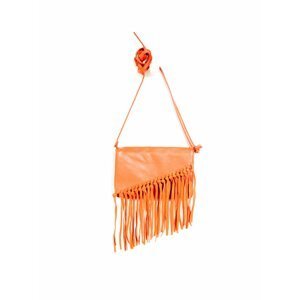 Oranžová koženková crossbody kabelka s třásněmi CAMAIEU