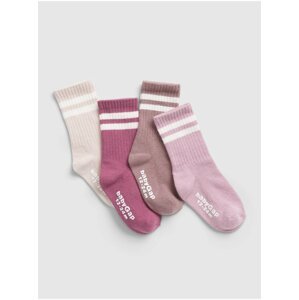 Růžové holčičí ponožky, 4ks