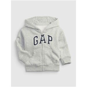 Šedá klučičí mikina na zip GAP logo fleece