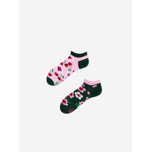 Zeleno-růžové unisex vzorované ponožky Many Mornings Cherry Blossom