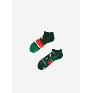 Tmavě zelené unisex vzorované kotníkové ponožky Many Mornings Feel Frida