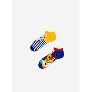Modro-žluté unisex vzorované kotníkové ponožky Many Mornings Picassocks