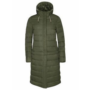 Tmavě zelený dámský kabát s kapucí Alpine Pro KIRA