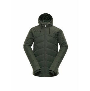 Tmavě zelená pánská zimní bunda s kapucí Alpine Pro GABRIELL 3