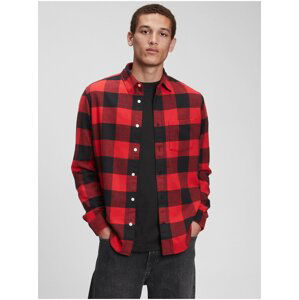 Červená pánská košile organict midweight flannel