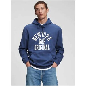 Modrá pánská mikina GAP Logo New York original hoodie