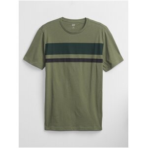 Zelené pánské tričko crew chest stripe t-shirt