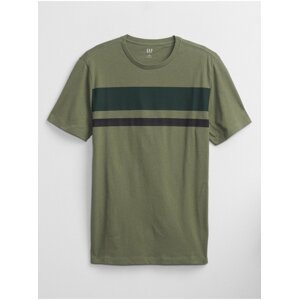 Zelené pánské tričko crew chest stripe t-shirt