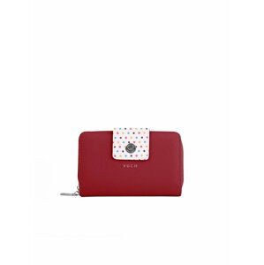 Bílo-červená dámská malá vzorovaná peněženka VUCH Rosa