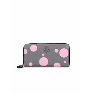 Růžovo-šedá dámská velká puntíkovaná peněženka VUCH Debora