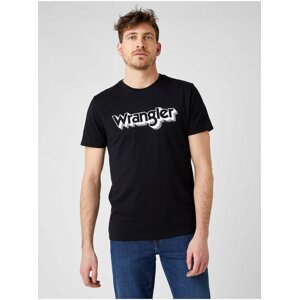 Černé pánské tričko s potiskem Wrangler SS Logo