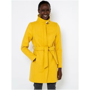 Žlutý vlněný kabát CAMAIEU