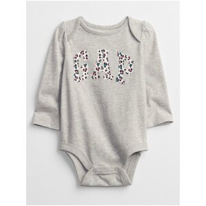 Šedé holčičí body GAP Logo long sleeve bodysuit