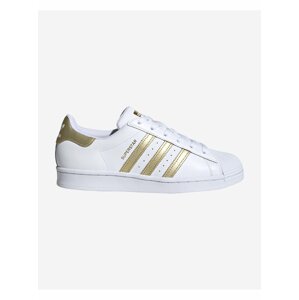 Zlato-bílé dámské kožené tenisky adidas Originals Superstar