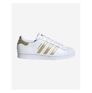 Zlato-bílé dámské kožené tenisky adidas Originals Superstar