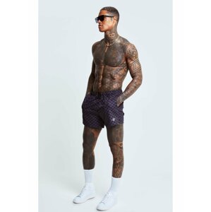 Tmavě modré pánské vzorované plavky  SHORTS SWIM MONOGRAM