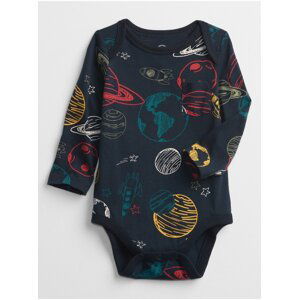 Modré klučičí body galaxy print bodysuit