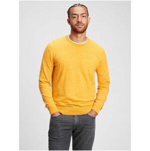 Žlutý pánský svetr GAP everyday crewneck sweater