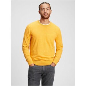 Žlutý pánský svetr GAP everyday crewneck sweater