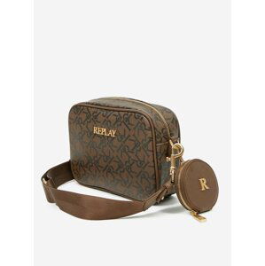 Hnědá vzorovaná crossbody kabelka Replay